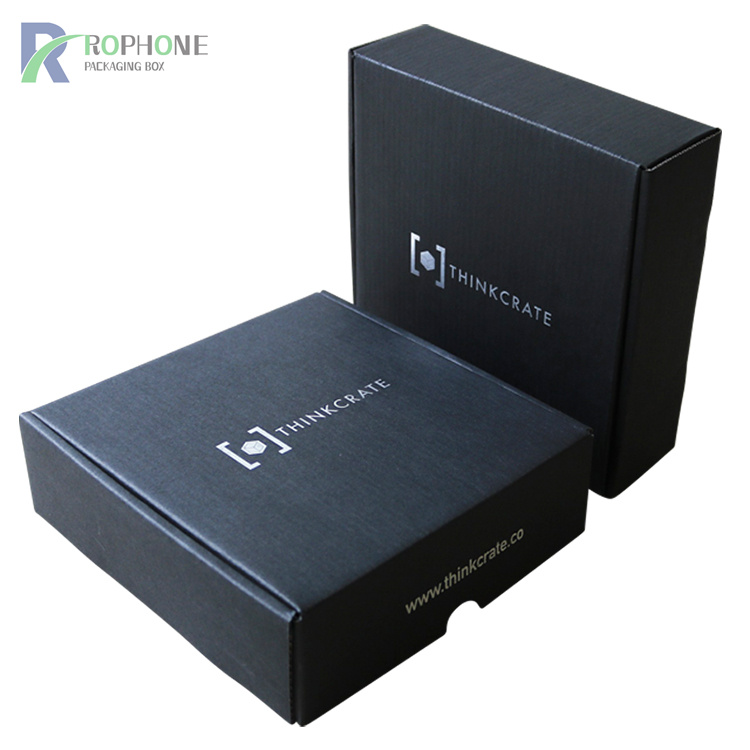 black corrugated boxes
