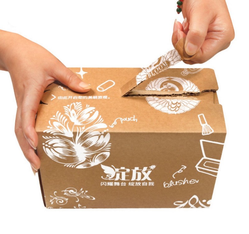 packaging box with zipper